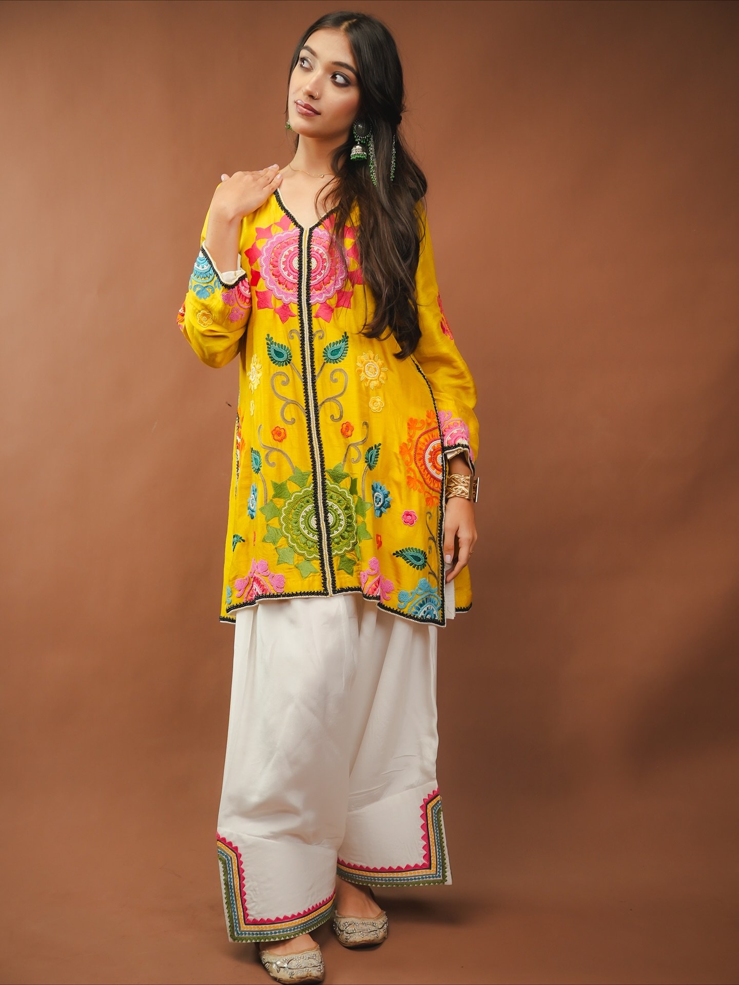 569764047_18022160396758283_3543613911914041552_n Yellow Embroidered Kurta Set - Image 1